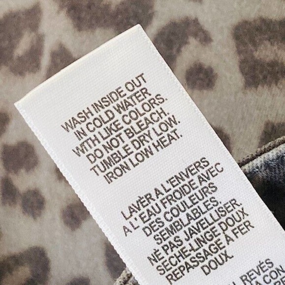 Good American $170 Size 0/25 Gray Black Leopard Print Skinny Stretch Denim Jeans - Picture 11 of 16